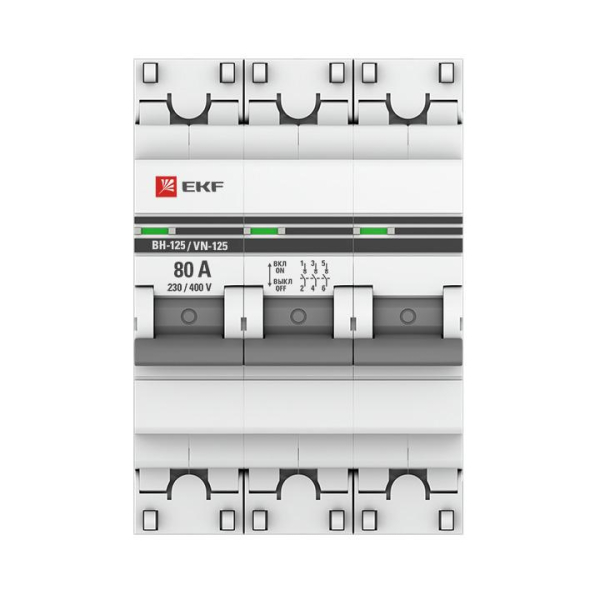 Выключатель нагрузки 3п 80А ВН-125 PROxima EKF SL125-3-80-pro