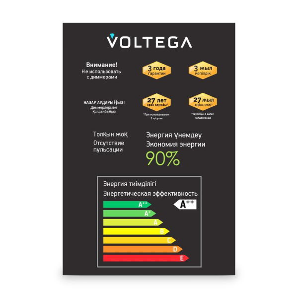 Лампа светодиодная Loft Led G125 4Вт 2500К E27 Voltega 8551