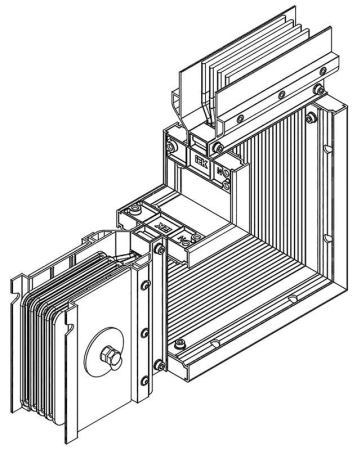 Секция угловая вверх 1600А Al 3L+N+PER IP55 тран. IEK LB-1600A4-35-F-LU