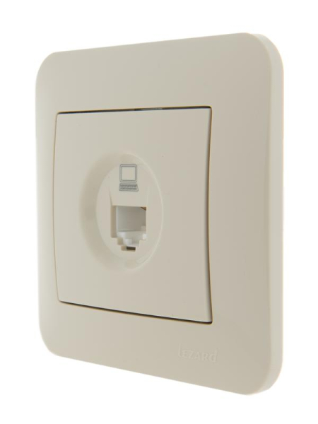 Механизм розетки компьютерн. 1-м СП KARINA RJ45 крем LEZARD 707-0388-139