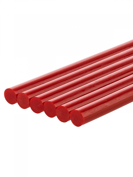 Клеевые стержни универсальные красные, 7 мм x 100 мм, 6 шт, "Алмаз" TDM