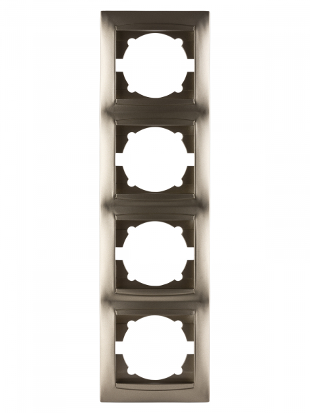 Рамка 4-х постовая вертикальная бронза "Лама" TDM
