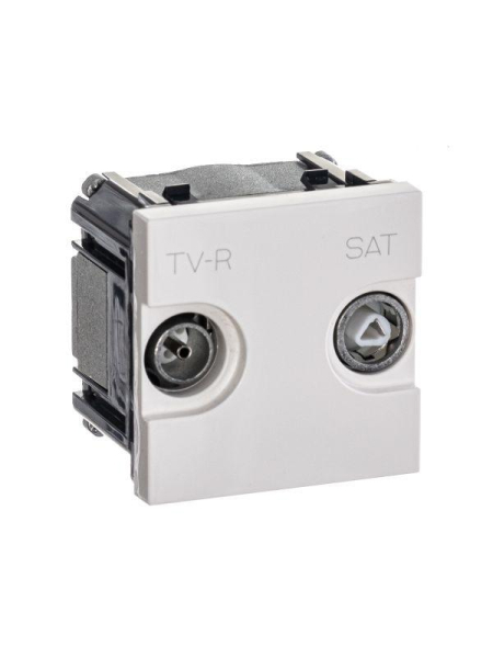 Розетка TV-R-SAT 2мод. Zenit с накладкой бел. ABB 2CLA225130N1101