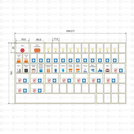 Наклейка модульная большой комплект с инд. ШК 164х299 PROxima EKF mn-1-3-x