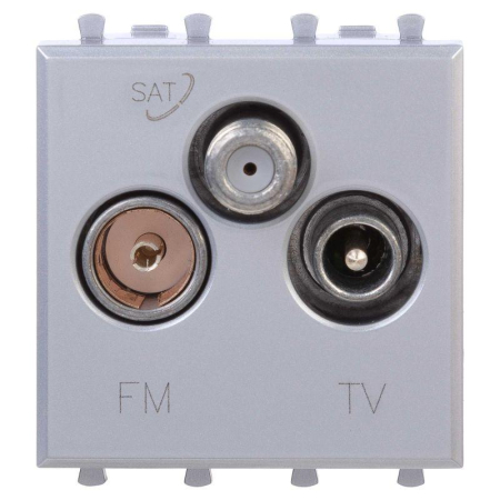 Розетка телевизионная TV/FM/SAT 2мод. Avanti "Закаленная сталь" DKC 4404532