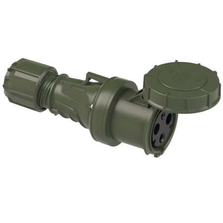 233-6.u PCE Розетка кабельная 63А/230V/2P+E/IP67, бронзово-зеленый