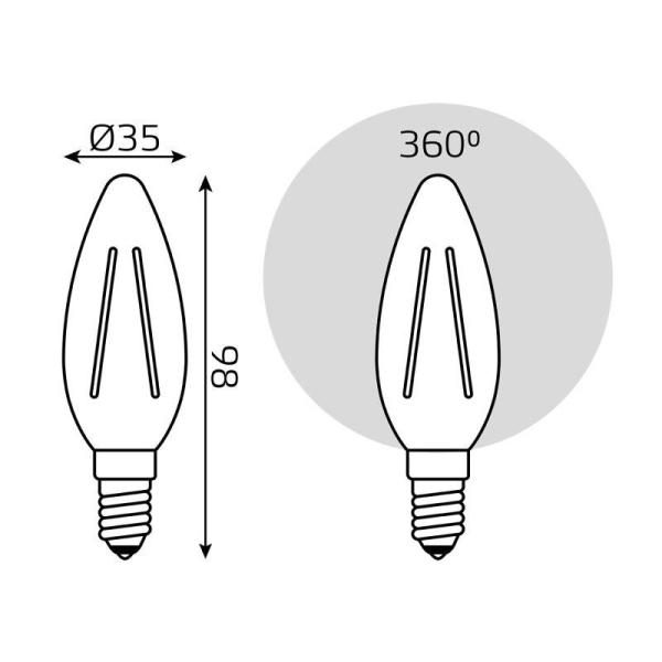 Лампа светодиодная Black Filament Свеча E14 9Вт 2700К Gauss 103801109