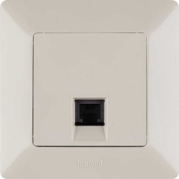 Механизм розетки телефонной Valena Life 1 выход RJ11 с лиц. панелью сл. кость Leg 753538