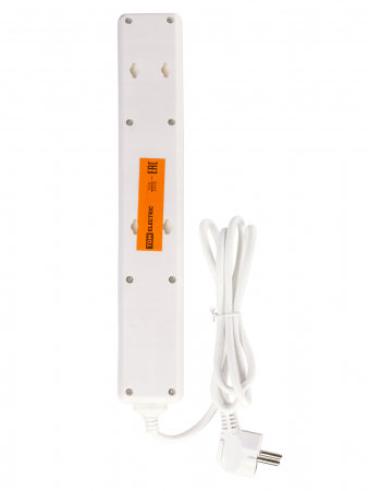 Сетевой фильтр СФ-06В выключатель, 6 гнезд, 3 метра, с/з, ПВС 3х0,75мм2 10А/250В белый TDM