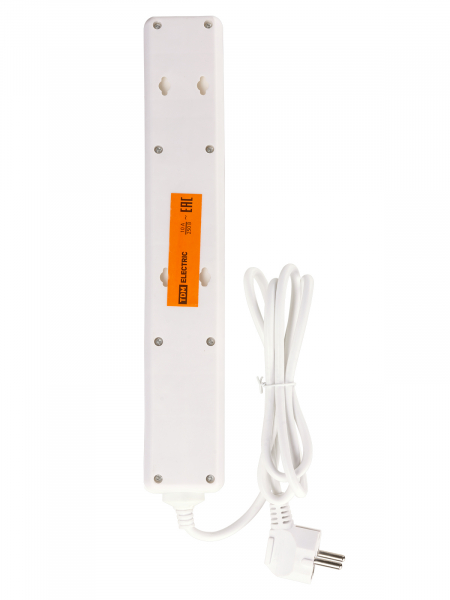 Сетевой фильтр СФ-06В выключатель, 6 гнезд, 5 метров, с/з, ПВС 3х0,75мм2 10А/250В белый TDM