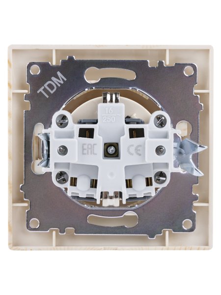 Розетка 2П+З 16А 250В с защ. шт. сосна "Лама" TDM