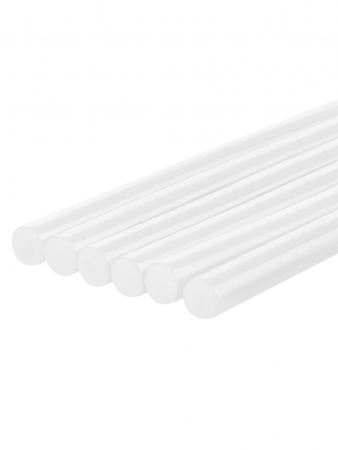 Клеевые стержни универсальные белые, 7 мм x 100 мм, 6 шт, "Алмаз" TDM