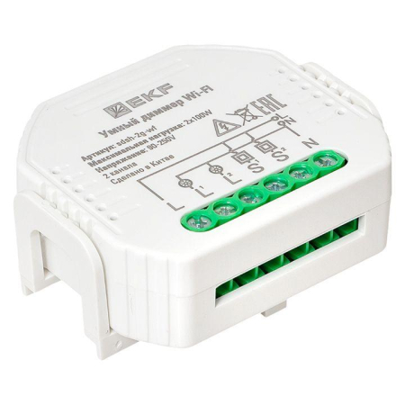 Диммер в подрозетник 2-канальный Умный Wi-Fi Connect EKF sdsh-2g-wf
