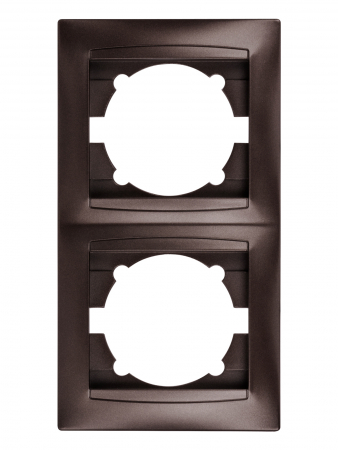 Рамка 2-х постовая вертикальная шоколад "Лама" TDM