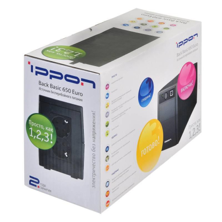 Источник бесперебойного питания Back Basic 650 Euro 360Вт 650В.А черн. IPPON 383323