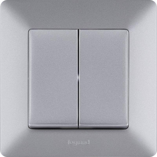 Переключатель 2-кл. СП Valena Life 10А IP20 250В с лицев. панелью безвинтов. зажимы механизм алюм. Leg 752608