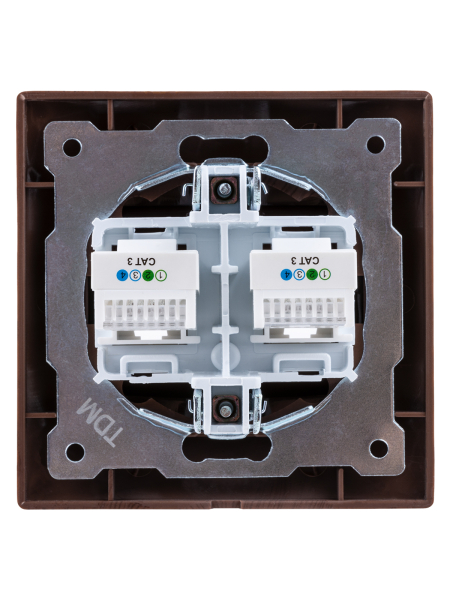 Розетка двойная телефонная RJ11 венге "Лама" TDM