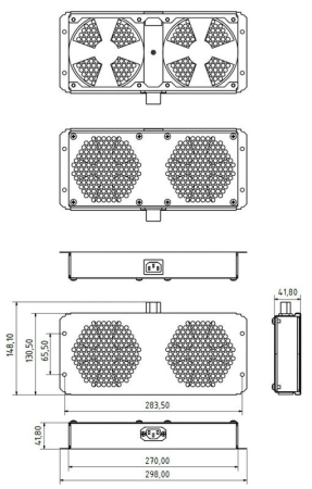 Модуль вентиляторный потолочный TFAB-T2FR-RAL9004 Hyperline 396737