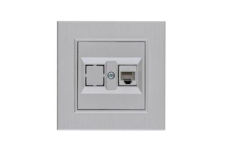 Розетка компьютерная CAT 5+гнездо Karea LINE STAR жемчуж. Makel 86100035