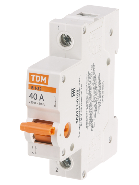 Выключатель нагрузки (мини-рубильник) ВН-32 1P 40A Home Use TDM