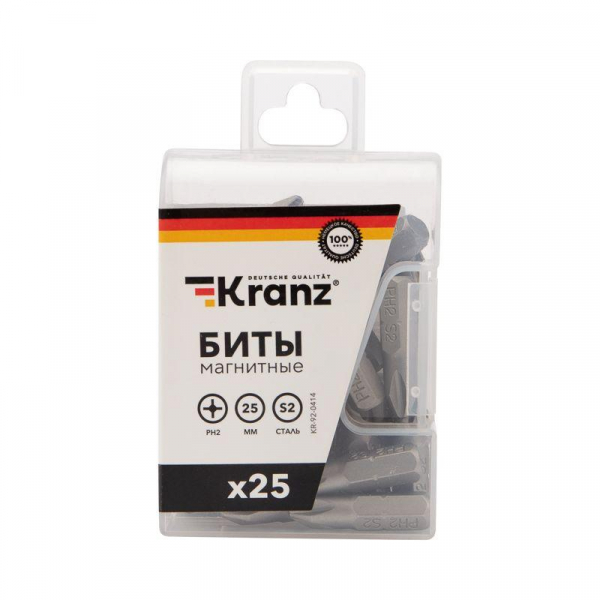 Бита PH2х25мм для шуруповерта (уп.25шт) Kranz KR-92-0414