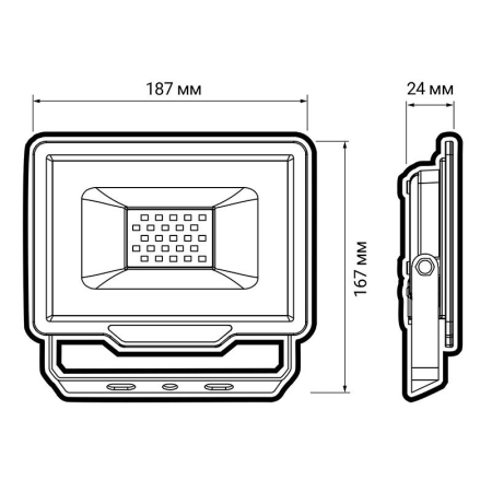 Прожектор светодиодный PFL-C3 50Вт 6500К IP65 закален. прозр. стекло JazzWay 5023581A