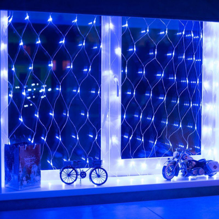 Гирлянда "Сеть" 1.5х1.5м 150LED син. провод прозр. Neon-Night 215-123