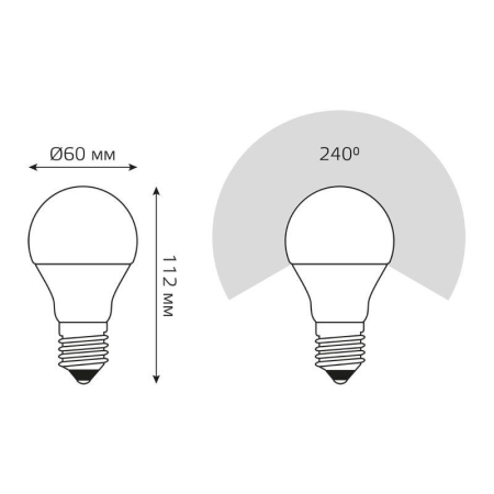 Лампа светодиодная Black A60-dim E27 11Вт 3000К диммир. Gauss 102502111-D