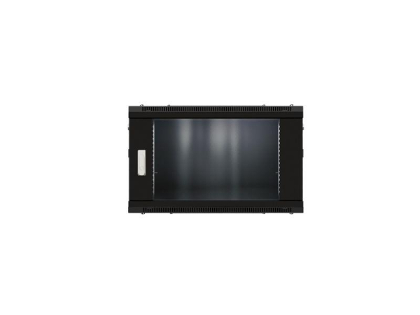 Шкаф настенный 19дюйм TERACOM PRO 6U 600х450мм дверь стеклянная с замком-ручкой черн. EKF TRP-WLL-0664-40B