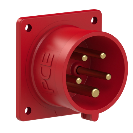 615-6 PCE Вилка встраиваемая 16А/400V/3P+N+E/IP44, фланец 70x70