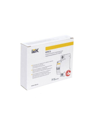 Ограничитель перенапряжения ОПС1-B 1P IEK MOP20-1-B