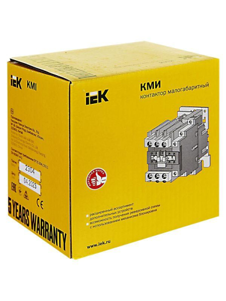 Контактор КМИ-48012 80А 230В/AC3 1HО 1H3 IEK KKM41-080-230-11