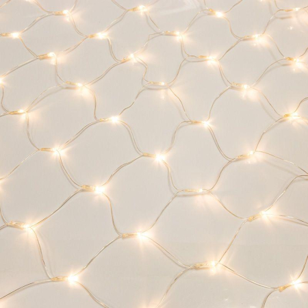 Гирлянда "Сеть" 1.5х1.5м 150LED тепл. бел. провод прозр. Neon-Night 215-126
