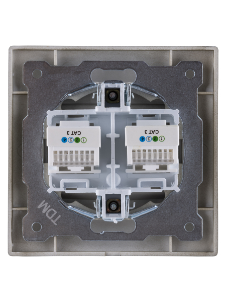 Розетка двойная телефонная RJ11  бронза "Лама" TDM