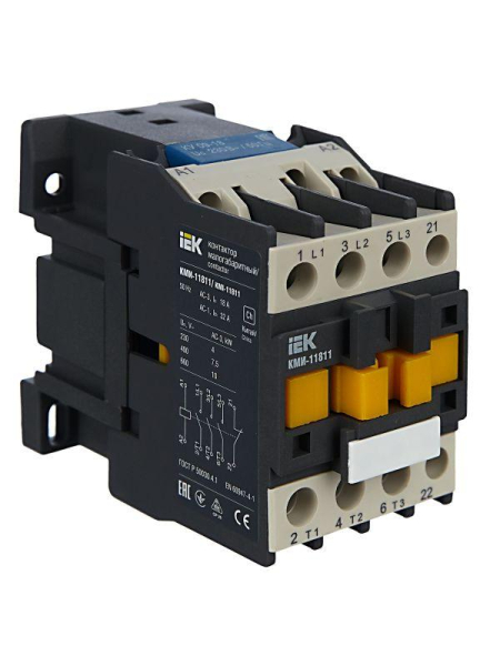 Контактор КМИ-11811 18А 230В/АС3 1НЗ IEK KKM11-018-230-01