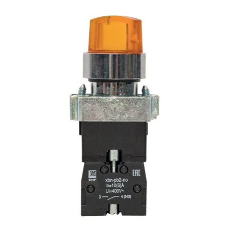 Переключатель BD21 2P с желт. подстветкой 230В NO PROxima EKF xb2-bk21-y-230
