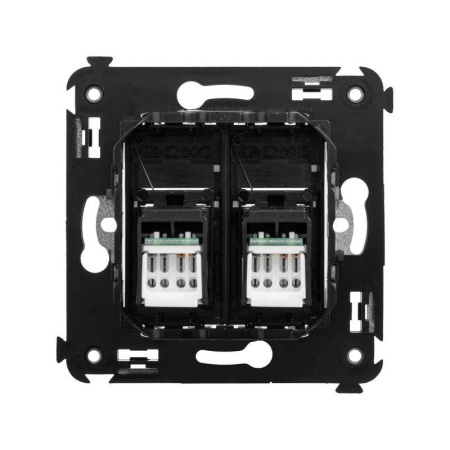 Розетка компьютерная 2-м СП Avanti "Черный матовый" RJ45 кат.5E DKC 4412464