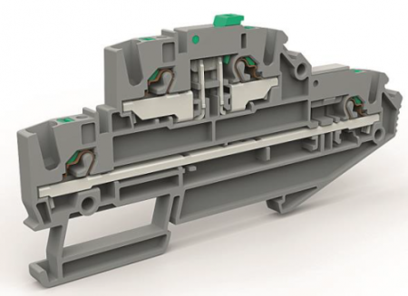 Клемма двухуровневая с размыкателем на 2.5кв.мм DKC ZEFDS210GR