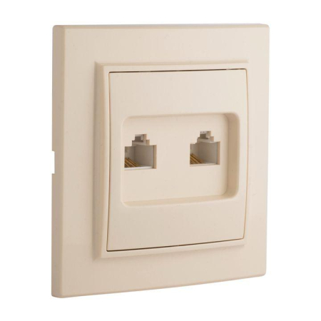 Розетка компьютерная 2-м СП Минск RJ45 беж. EKF ERK02-035-20