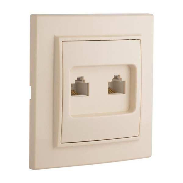 Розетка компьютерная 2-м СП Минск RJ45 беж. EKF ERK02-035-20