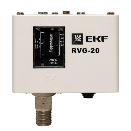 Реле избыточного давления RVG-20-0.6 (0.6МПа) EKF RVG-20-0.6