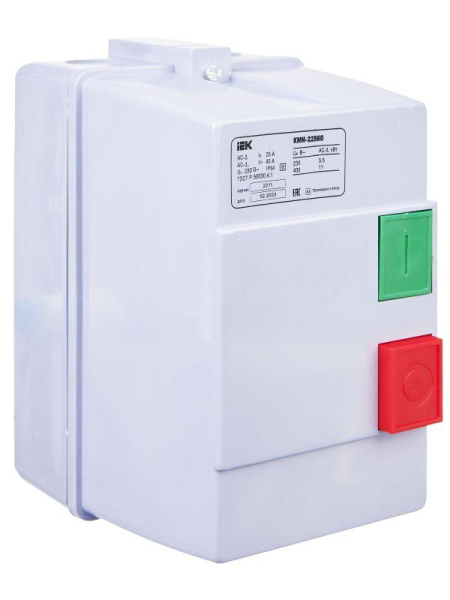 Контактор КМИ-22560 25А 220В/АС3 IP54 IEK KKM26-025-220-00