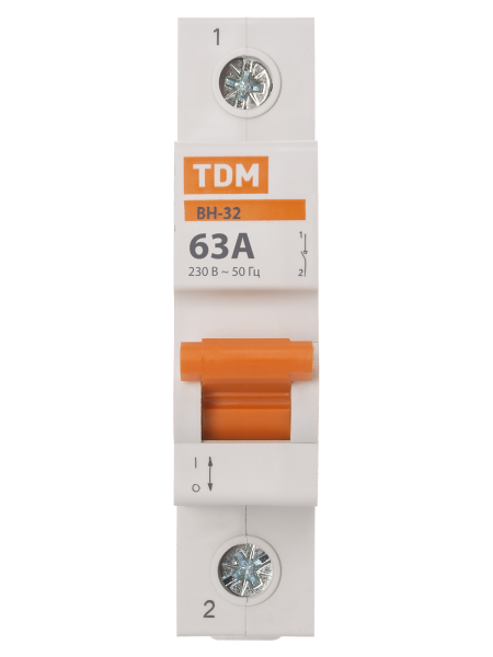 Выключатель нагрузки (мини-рубильник) ВН-32 1P 63A Home Use TDM