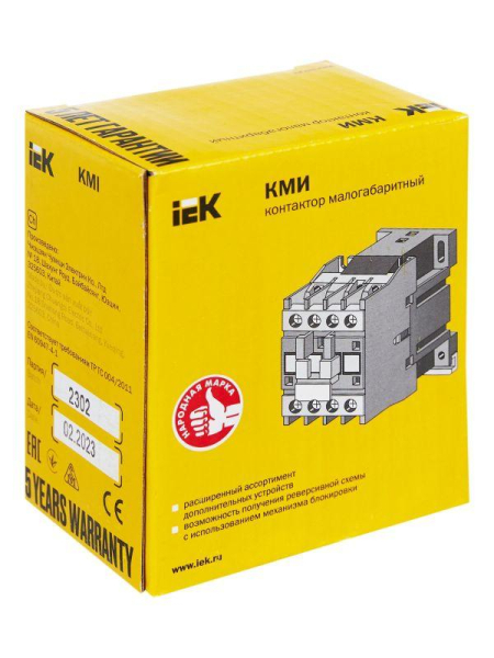 Контактор КМИ-11210 12А 230В/АС3 1НО IEK KKM11-012-230-10