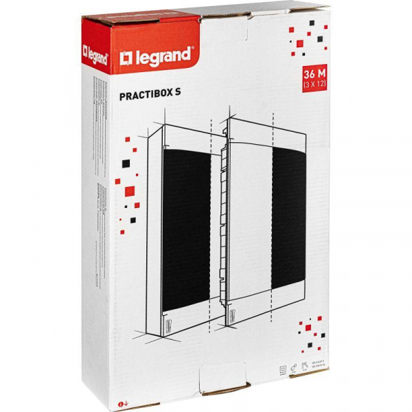 Щиток пластиковый встраиваемый Practibox S 3х12 бел. дверь Leg 135543