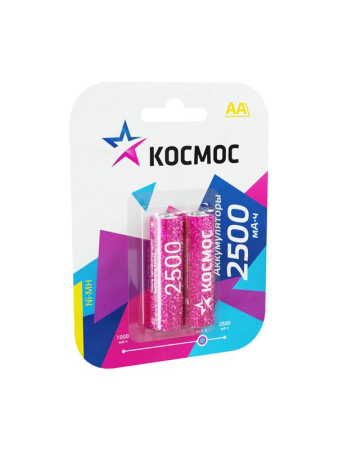 Аккумулятор AA/R6 2500мА.ч NI-MN BP-2 (блист.2шт) КОСМОС KOCR6NIMH2500MAH2BL