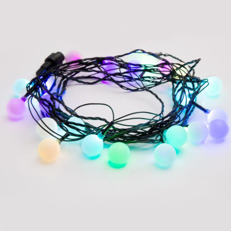 Гирлянда "LED-Шарики" 5м d=25мм 25LED RGB темно-зел. провод 6Вт 220В IP20 NEON-NIGHT 303-559