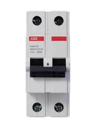 Выключатель автоматический модульный 2п C 16А 4.5кА Basic M BMS412C16 ABB 2CDS642041R0164