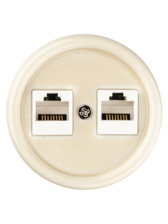 Розетка двойная компьютерная RJ45 сл. кость «Болонь» TDM