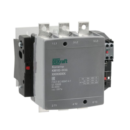 Контактор 330А 110В АС АС3 АС4 1НО+1НЗ КМ-102 DEKraft 21963DEK